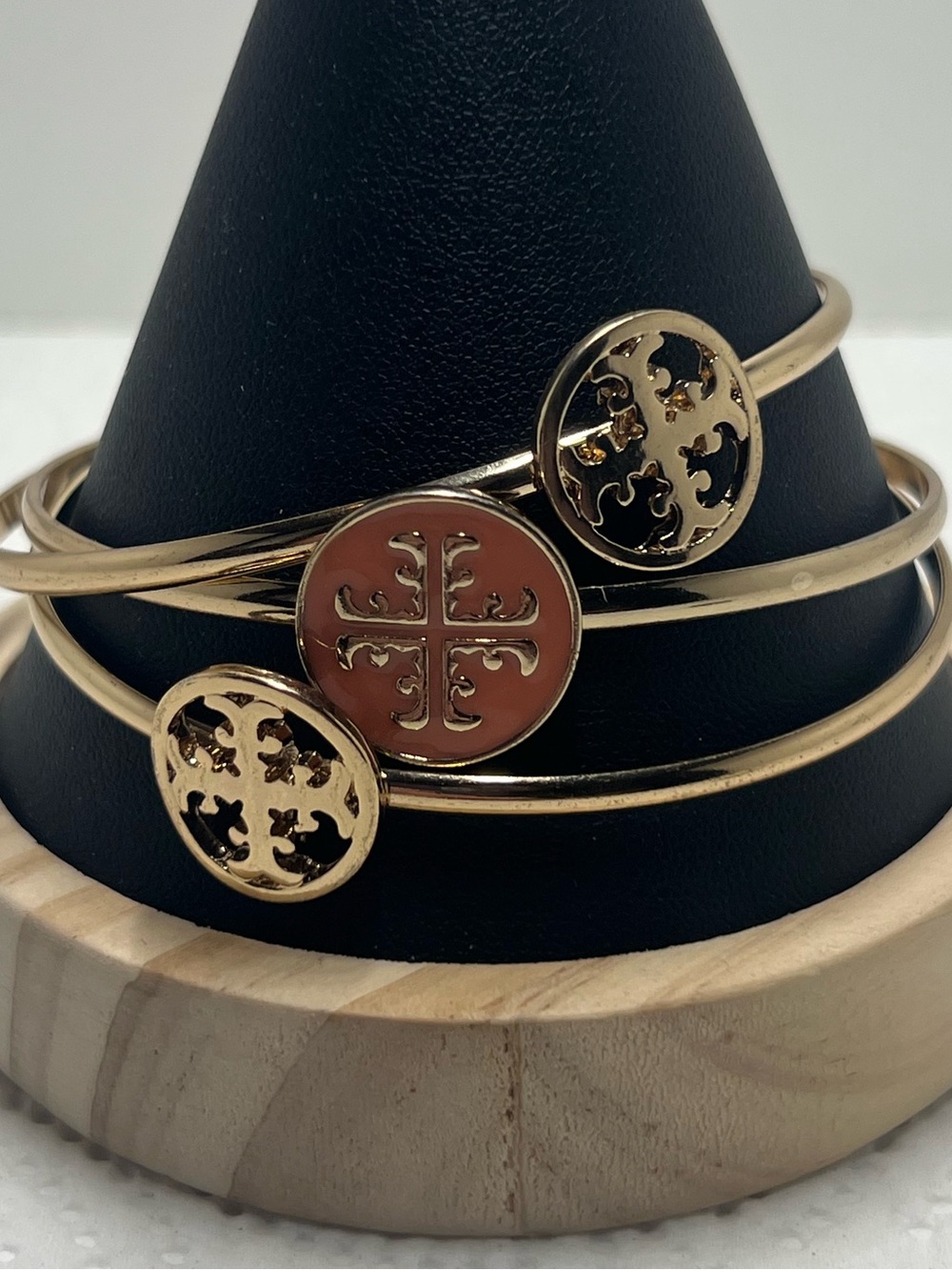 Gold-Tone Logo Medallion Bangle Bracelet - Gold